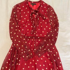 Lucca Couture Red / White Dot Dress (S)